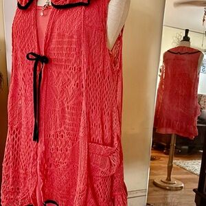 Beautiful Coral Springs Lace jacket with matching dress & Ribbon Detail